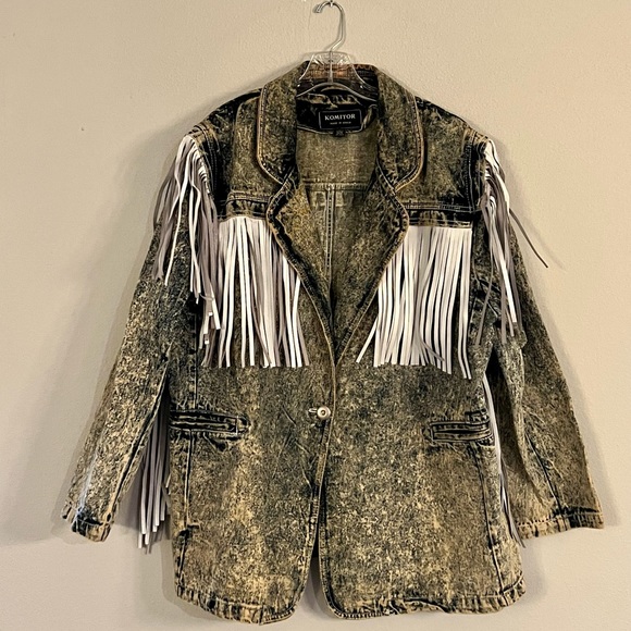 Vintage Fringe Jean Jacket, 22w - Picture 5 of 6